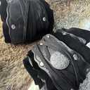 HiiFeuer Medieval Suede Arm Wraps, Renaissance Artificial Fur Bracers, Viking Wrist Band Archery Arm Guards Knight Gauntlets (Black)