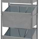 STO STO 3-Tier Vertical Rolling Laundry Hamper with Removable Bags, 120L Stackable Laundry Sorter Basket, Clothes Hamper with Wheels for Small Spaces, Closet, Bedroom, Bathroom, Laundry Room, Gray