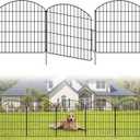 Garden Fencing Animal Barrier 12Pcs, 10 Panels + 2 Gate, 30in (H) x 23.6ft (L), No Dig Fence, Rustproof Metal, Flower Edging for Yard & Patio Outdoor Landscape, Arched (12 Panels 23.6ft (L)-30''(H)-With Gate)