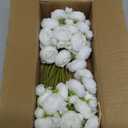 Ranunculus Artificial Flowers 18 Pcs, Faux Silk Mini Peonies Bulk Flowers for Vase, Fake Wedding Filler Flowers for DIY Bouquets, Centerpieces Arrangements Bridal Shower Decor, White