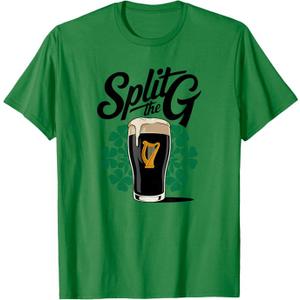 Irish Beer Split The G Shamrock Pint T-Shirt Medium