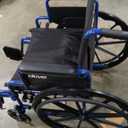 Drive Medical Blue Streak Lightweight Wheelchair - Portable Folding Mobility Aid - Swing-Away Footrests - Desk Arms - Durable Steel Frame - Easy Transport & Storage - 20-Inch Seat