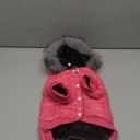 LESYPET Dog Coat for Small Dogs, Windproof Doggie Puffer Jacket with Leash Hole, Extra Warm Dog Jacket Winter Coat, Pink, Size: Large