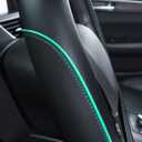 Car Pass Colour Piping Leather Universal Fit Steering Wheel Cover,Perfectly fit for 14.5-15 inches for Various Vehicles SUVs,Vans,Sedans,Cars (Black & Mint)