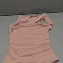 QINSEN Womens Square Neck Tank Tops Side Ruched Double Lined Slim Fit Summer Going Out Crop Top (Small, Pink)