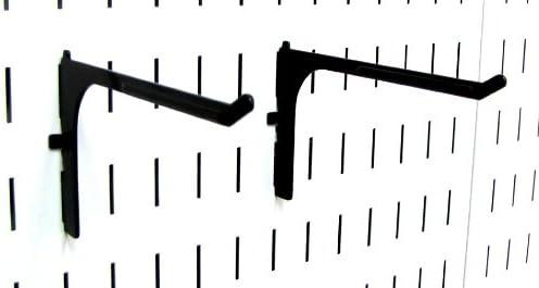 Wall Control 6in Reach Extended Hook Pair - Slotted Metal Pegboard Hooks Pegboard and Slotted Tool Board  Black (2 Count)