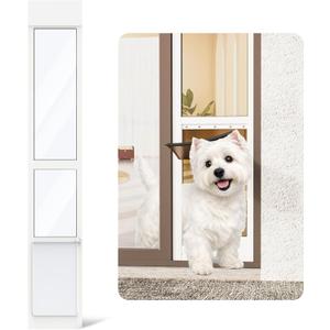 Doggy Door for Sliding Glass Door, Adjustable Height 75 4/5" to 80 3/10" Sliding Door Dog Door Insert, Suitable for Small Doggies Up to 25 lbs, Medium, White