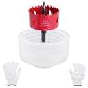 2-1/2 Inch Hole Saw with 85mm Dust Bowl Catcher for Recessed Lights, 65mm Hole Cutter in Bi-Metal with Arbor for Wood, Plastic Board, Ceiling, Drywall, Include Hex Key & Gloves