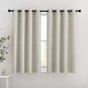 NICETOWN Blackout Natural Curtains for Bedroom - Window Treatment Thermal Insulated Grommet Solid Drapes Energy Saving Sound Reducing Room Darkening for Basement, 1 Pair, W46 x L54