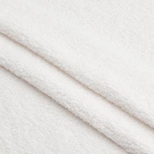 FINGERINSPIRE 1 Yards Teddy Bears Fabric for Stuffed Animals 63inches Wide White Knitted Teddy Plush Fabric Polyester Plush Fabric with Little Curls by The Yard for Adults Sewing Project Coat Blankets