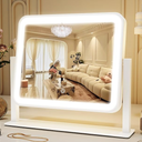 ROLOVE Vanity Mirror with Lights, 14"×12" LED Makeup Mirror, Lighted Makeup Mirror with Lights, Smart Touch Control 3 Colors Dimmable, Lighted Up Mirror for Makeup Desk, Bedroom, Women Gift 