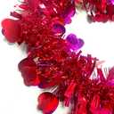 Valentines Tinsel Garland - 66 Ft Rose Red Metallic Heart Shape Valentine's Day Garland Atmosphere Setup for The Confession Scene Tinsel Hanging Twist Hanging Decorations for Party Holiday Supplies