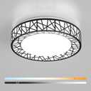 Lightania 12 Inch Flush Mount Ceiling Light, Modern Black LED Ceiling Light Fixture, 20W 1400LM 2700-6500K Adjustable, Dimmable Ceiling Lights for Bedroom, Kitchen, Hallway, Bathroom, ETL Listed