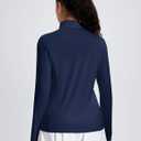 MAGCOMSEN Womens Long Sleeve Shirts 1/4 Zip Summer Top Quarter Zip Pullover (Blue, S)