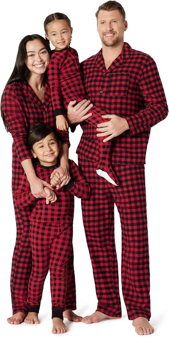 Essentials Men's Matching Holiday Family Pajama Sets, Classic Buffalo Check, XLarge