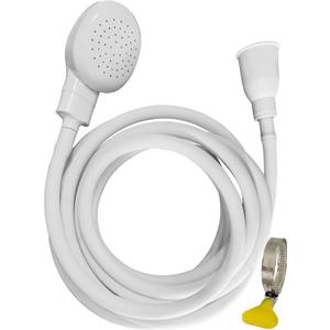 Portable Shampoo Sink Spray Hose, Faucet Attachment with Nozzle for Hair Washing, Baby & Pet Bathing, Vegetable Rinsing, White (White, 5M/16.4FT)