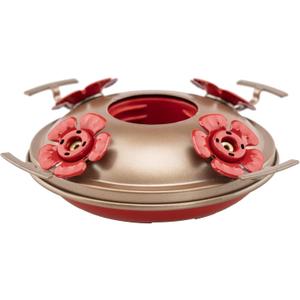 Muse Garden Upgraded Replacement Metal Base, Fits Hummingbird Feeders of Muse Garden Only, No Rust, Safe for Hummingbirds, Copper+Red Color Bottom