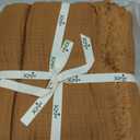 Muslin Fringe Blanket for Adults 100% Cotton 4-Layer Gauze Cloud Soft Breathable Lightweight All Season Throw Blanket for Bed Couch Sofa Office (Dark Orange, Throw 50"  60")