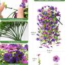 INQCMY 2Pcs Artificial Fake Hanging Flowers for Outdoors UV Resistant Artificial Plants for Spring Summer Decor Look Real Faux Flowers for Outside Home Planter Porch Patio Decor