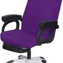  Pack Office Chair Cover, Stretchable Desk Chair Cover Removable Computer Chair Cover for Office Chair with Zipper Universal Spandex Rotating Chair Cover Anti-dust Chair Slipcover, Purple