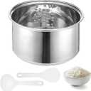 304 Stainless Steel Inner Pot, 1.6 L/3-Cup Rice Cooker Inner Bowl, Non-stick Replacement Inner Bowl, Includes Rice and Soup Spoons, Easy-to-Clean (1.6L)