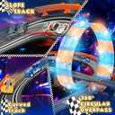 Slot Car Race Track Sets for Boys Age 4 5 6 7 8-12, Electric Race Car Track with 4 High-Speed Racing Car, Dual Racing Game Lap Counter Circular Overpass Track, Christmas Birthday Gifts Toys for Kids