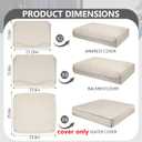14 Piece Outdoor Patio Waterproof Cushion Covers, Fits 6-Seat Wicker Rattan Sectional Couch Chair Furniture Cover Replacement Set - Fade-Resistant Patio Cushion Covers with Zipper