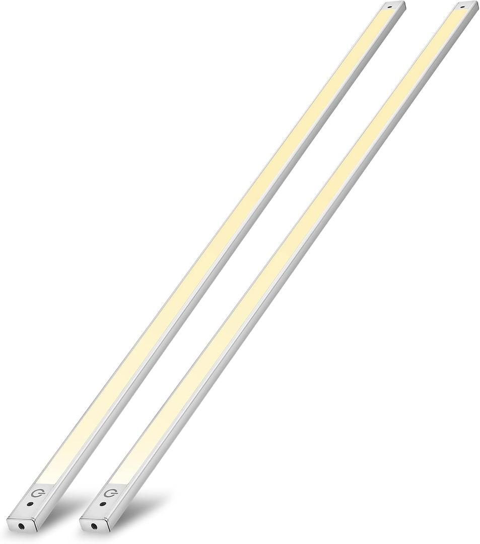 phonar 2-Pack 36 inch Under Cabinet Lighting LED Lamps for Kitchen Closet, LED Counter Light with Plug in Hardwired LED Lighting for Wardrobe(Warm White), 36in - Pack of 2