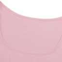 Lightweight Square Neck Crop Tops Long Sleeve Slim Fit Basic Shirts for Women (Pink, L)