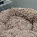 HACHIKITTY Calming Donut Cuddler Dog Bed, Round Fluffy Pet Bed with Sewn-in Cushionfor Large Dogs,Washable, Large, Taupe, 30''