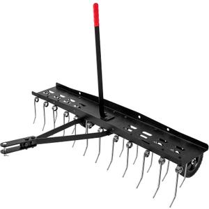 Suchtale 48inch Tow Behind Dethatcher with 24 Spring Steel Tines,Lawn Sweeper Garden Grass Tractor Rake Removes Thatch from Large Lawns, Riding Lawn Mower Attachments for Outdoor Yard Tools Lawn Care