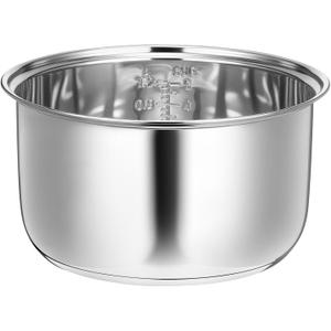 304 Stainless Steel Rice Cooker Inner Pot, Inner Bowl, Non-stick Replacement Pot, Durable & Universal Fit for Multi-cookers, Even Heating for Delicious Rice(3 L) (3.2 Quarts)