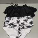 Womens Swimsuits Two Piece High Waisted Bikini Sets Tummy Control Tankini Ruffled Bathing Suit Swimwear M