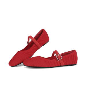 CELNEPHO Flats for Women Square Toe Ballet Flats Shoes Comfortable Dressy Knit Flats for Women Arch Support Slip On Washable Casual Office Shoes 8
