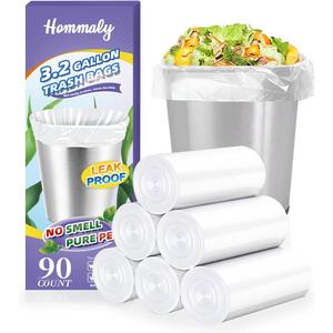 3 Gallon 100pcs (Fit 3-3.2 Gal) Small Clear Trash BagsPlastic Strong Clear Garbage Bags,Bathroom Trash Can Bin Liners,Waste Basket Liner,Fit 10-13 Liter, 3 Gallon,3.2Gallon