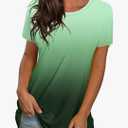 Saloogoe Womens Tops Dressy Casual Summer Outfits for Women 2025 Beach Vacation Clothes Tshirts Shirts Trendy Green M