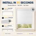 BlindsAvenue No Drill Cordless Cellular Shade, White, 26" W x 48" H