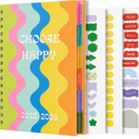 Pack of 2, And Per Se Student Planner 2025-2026, Academic Planner July 2025 - June 2026, 8.5" × 6.2", Weekly & Monthly Lesson Plan for Students with Colorful Tabs & Stickers (Joyful Wave)