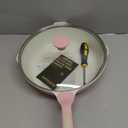 SENSARTE Nonstick Skillet with Lid 12-inch, 5QT Ceramic Deep Frying Pan, Non Toxic Saute Pan with Lid, Healthy Dishwasher Safe Cooking Pot, Induction Pan with Stay-cool Handle, Pink