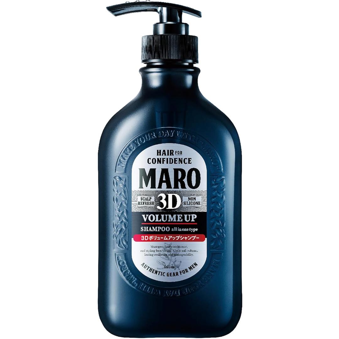 MARO 3D Volume Up Shampoo - Achieve 150% More Volume, Improve Scalp, Repair & Strengthen - DHT Blocker for Men, Mens Hair Growth Products, Volumizing Shampoo for Thinning Hair, Gifts For Men