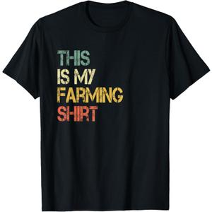 This is My Farming Shirt Funny Mens Farmer Tractor Cow Farm T-Shirt, M