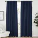 NICETOWN Blackout Living Room Curtains 80 inches Long, Black Out Curtain Panels for Bedroom - (Navy Color) W52 x L80, 1 Pair, Thermal Insulated Blackout Draperies Window Treatment