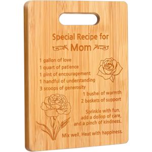 2 x Mom Gifts for Mothers Day  Unique Mom Birthday Gifts - Engraved Bamboo Cutting Board Gifts for Mom  Cute Mother Gifts from Daughter Son  Mothers Day Mom Gifts Idea