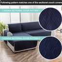 Genina Sectional Couch Covers for Dogs L Shaped Sofa Covers Chaise Lounge Cover Reversible Sofa Cover Sectional Furniture Protector for Pets, Kids (Navy Blue, Small)