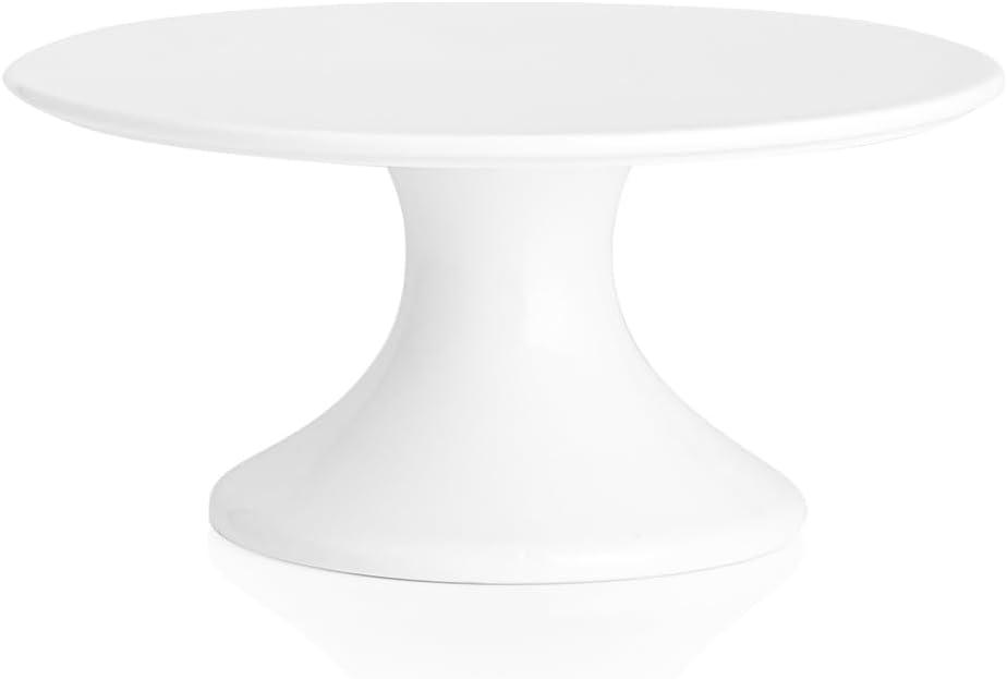 Kanwone 8-Inch Porcelain Small Cake Stand, Cake Plate, Dessert Stand, Cake Stand for Party, Baby Shower, Home Decorating Stand, White