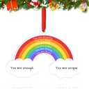 Suzile Granddaughter Christmas Ornament Gift 2025 Acrylic Inspirational Rainbow Birthday Decoration Granddaughter Rainbow Christmas Ornaments You are Loved Holiday Keepsake Gifts for Daughter Student