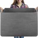 118L Extra Large Blanket Basket, 24.8" x 17.7" x 17.2" Woven Storage Basket for Living Room, Rectangle Nursery Blanket Storage for Toys, Towels, Dirty Clothes (Grey)