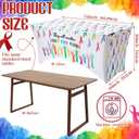Moukeren Cancer Awareness Stretch Tablecloth 72 x 30 Inch Colourful Ribbon Rectangular Wrinkle Spandex Table Cover Cancer Prevention Awareness Support Table Covers for Public Activity Party Supplies