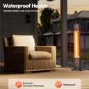 Patio Heater for Outdoor Use1500W, 8H Timer, Waterproof, Infrared Electric Protable Patio Heater, 8 Levels Heating for Garage Backyard Black,41 inch -Pe