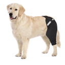 Dog Rear Leg Sleeve to Stop Licking, Upgraded Hind Leg Cover to Stop Slipping, for TPLO Surgery, Skin Conditions, Wounds, Breathable Soft Fabric, Dog Cone Alternative, Left, M, Light Black